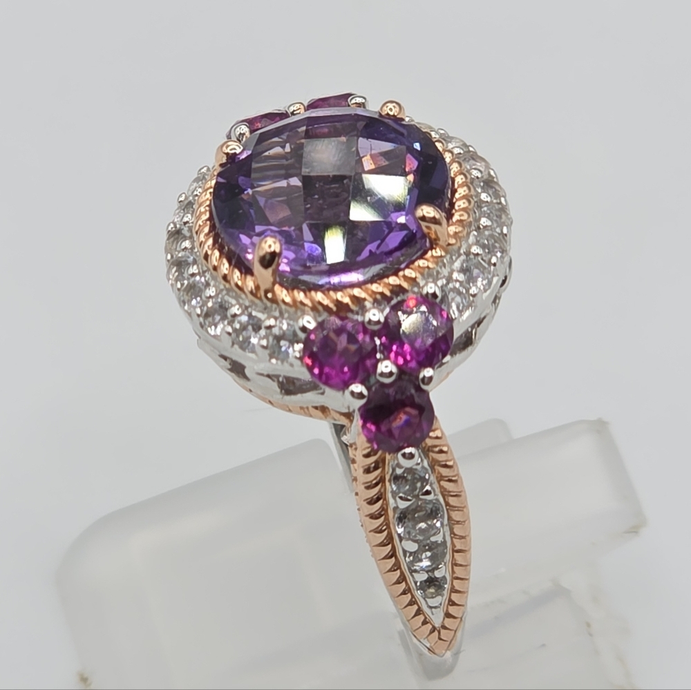 Glorious Victoria Wieck  African Amethyst And Rhodolite Garnet Ring - Picture 5 of 10